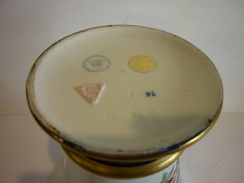 Listing 3 of 9 for CZECHOSLOVAKIA ROYAL DUX HAND PAINTED TRUMPET VASE.