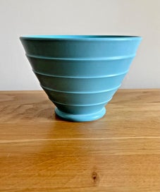 Listing 4 of 11 for WEDGWOOD Keith Murray Teal Blue Ribbed Bowl