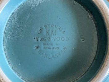 Listing 6 of 11 for WEDGWOOD Keith Murray Teal Blue Ribbed Bowl