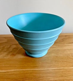 Listing 8 of 11 for WEDGWOOD Keith Murray Teal Blue Ribbed Bowl