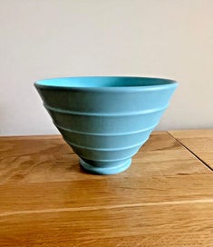 Listing 9 of 11 for WEDGWOOD Keith Murray Teal Blue Ribbed Bowl