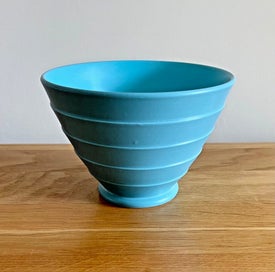Listing 10 of 11 for WEDGWOOD Keith Murray Teal Blue Ribbed Bowl