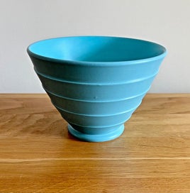 Listing 11 of 11 for WEDGWOOD Keith Murray Teal Blue Ribbed Bowl