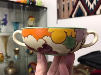 Listing 4 of 8 for CLARICE CLIFF Summerhouse Fantasque Bizarre Handled Dish