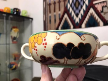 Listing 6 of 8 for CLARICE CLIFF Summerhouse Fantasque Bizarre Handled Dish