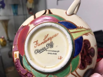 Listing 7 of 8 for CLARICE CLIFF Summerhouse Fantasque Bizarre Handled Dish