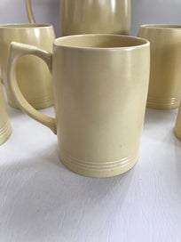Listing 7 of 10 for WEDGWOOD Keith Murray Straw Tankards and Large Jug
