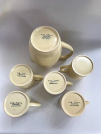Listing 10 of 10 for WEDGWOOD Keith Murray Straw Tankards and Large Jug