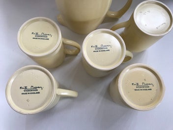 Listing 9 of 10 for WEDGWOOD Keith Murray Straw Tankards and Large Jug