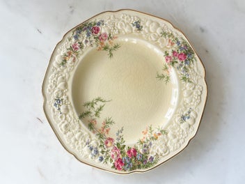 Listing 1 of 9 for Vintage Crown Ducal “Florentine” Dinner Plate – Embossed Floral Rim (26.5cm)