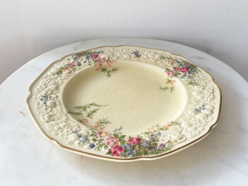 Listing 2 of 9 for Vintage Crown Ducal “Florentine” Dinner Plate – Embossed Floral Rim (26.5cm)