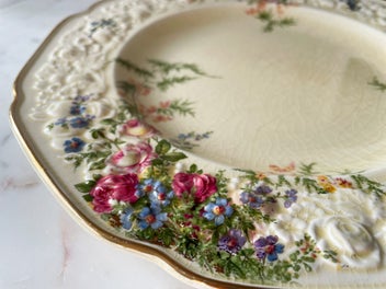 Listing 6 of 9 for Vintage Crown Ducal “Florentine” Dinner Plate – Embossed Floral Rim (26.5cm)