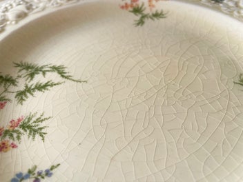 Listing 8 of 9 for Vintage Crown Ducal “Florentine” Dinner Plate – Embossed Floral Rim (26.5cm)