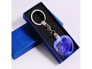 Listing 1 of 11 for LED Wedding Frame Photo Album Photos Colorful Crystal Glass Key Chain Custom