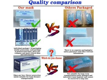 Listing 7 of 9 for In Stock Individually Packaged Mask Melt Blown Cloth Disposable Face Masks 3