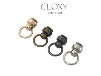 Listing 3 of 9 for 10pcs Metal Ball Post With O Ring Studs Rivets Nail Screwback Round Head Spots