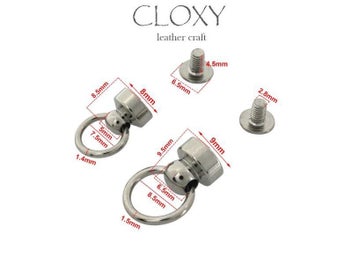 Listing 4 of 9 for 10pcs Metal Ball Post With O Ring Studs Rivets Nail Screwback Round Head Spots