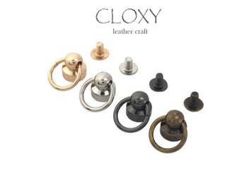 Listing 6 of 9 for 10pcs Metal Ball Post With O Ring Studs Rivets Nail Screwback Round Head Spots