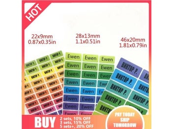 Listing 9 of 15 for Rainbow Color Custom Name Stickers Girls Multicolor Waterproof Labels Set