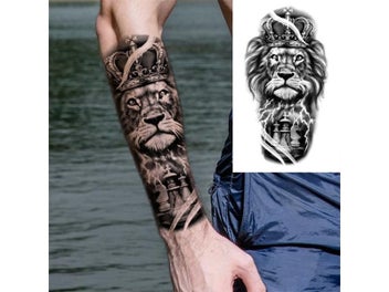 Listing 12 of 15 for Black Forest Tattoo Sticker For Men Women Children Tiger Wolf Death Skull