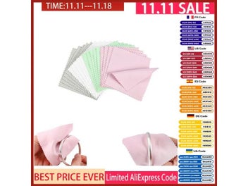 Listing 9 of 11 for 10-50pcs Polish Polishing Cloth Silver Color Cleaning Polishing Cloth Soft