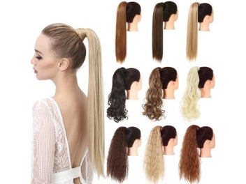 Listing 2 of 8 for Synthetic Clip In Ponytail Hair Extension Wig Straight Kinky Curly Long Wrap