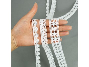 Listing 14 of 16 for 5Yards Lot White Embroidered Lace Trim Ribbons Fabric For DIY Sewing Crafts