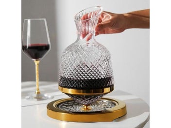 Listing 3 of 9 for High Grade Crystal Glass 360 Rotating Decanter Tumbler 1500ml Decanter Wine