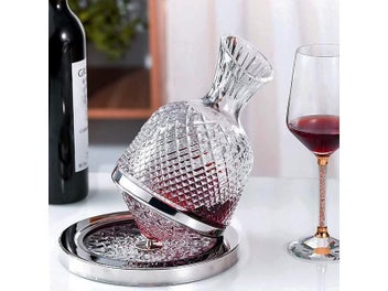 Listing 4 of 9 for High Grade Crystal Glass 360 Rotating Decanter Tumbler 1500ml Decanter Wine