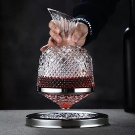 Listing 6 of 9 for High Grade Crystal Glass 360 Rotating Decanter Tumbler 1500ml Decanter Wine