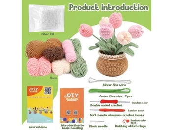 Listing 4 of 11 for BUDDUR Crochet Knitting Kit With Cotton Yarn Thread And Instruction For Fabric