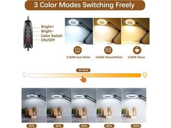 Listing 4 of 8 for 10X Magnifying Glass With Light Lighted Magnifying Glass Magnifying Lamp 3