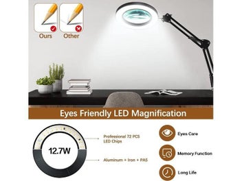 Listing 6 of 8 for 10X Magnifying Glass With Light Lighted Magnifying Glass Magnifying Lamp 3