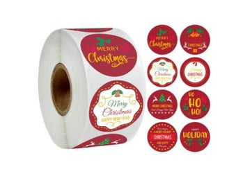 Listing 1 of 10 for 91AD 500pcs Merry Christmas Handmade Sticker Card Box Package Santa Thank You