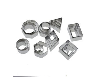 Listing 4 of 8 for 24pcs/Lot Clay Cutter Stainless Steel Geometry Round Square DIY Ceramic Pottery