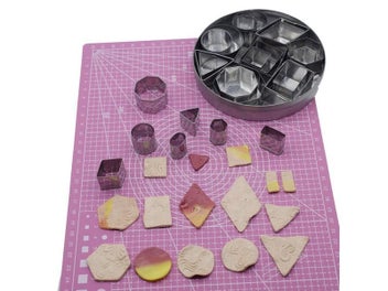 Listing 6 of 8 for 24pcs/Lot Clay Cutter Stainless Steel Geometry Round Square DIY Ceramic Pottery
