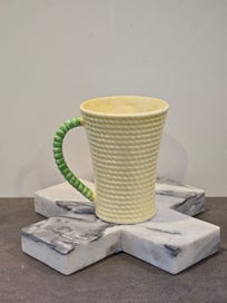 Listing 4 of 7 for Circa. 1938 Carlton Ware Pale Yellow 'Flowers and Basket' Cocoa Mug.