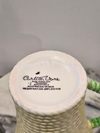 Listing 7 of 7 for Circa. 1938 Carlton Ware Pale Yellow 'Flowers and Basket' Cocoa Mug.