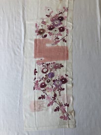 Listing 2 of 20 for Vintage Embroidered Silk Floral Japanese Fabric Piece Old Kimono Panel