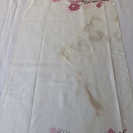 Listing 14 of 20 for Vintage Embroidered Silk Floral Japanese Fabric Piece Old Kimono Panel
