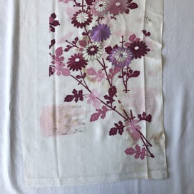 Listing 18 of 20 for Vintage Embroidered Silk Floral Japanese Fabric Piece Old Kimono Panel