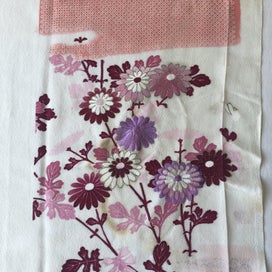 Listing 20 of 20 for Vintage Embroidered Silk Floral Japanese Fabric Piece Old Kimono Panel