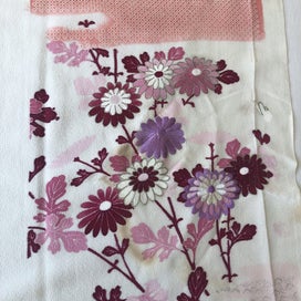 Listing 3 of 20 for Vintage Embroidered Silk Floral Japanese Fabric Piece Old Kimono Panel