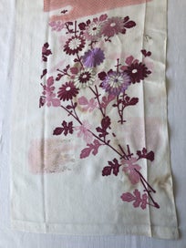 Listing 4 of 20 for Vintage Embroidered Silk Floral Japanese Fabric Piece Old Kimono Panel