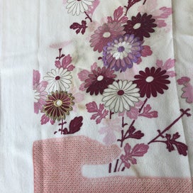 Listing 6 of 20 for Vintage Embroidered Silk Floral Japanese Fabric Piece Old Kimono Panel