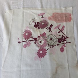 Listing 9 of 20 for Vintage Embroidered Silk Floral Japanese Fabric Piece Old Kimono Panel