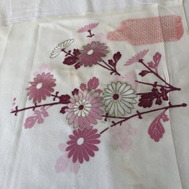 Listing 10 of 20 for Vintage Embroidered Silk Floral Japanese Fabric Piece Old Kimono Panel