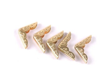 Listing 1 of 10 for 50pcs Silver/Golden/Bronze Photo Corner Protectors Albums Menus Metal Corners