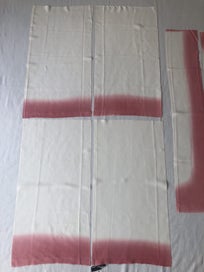 Listing 2 of 11 for Vintage Japanese Ombre Silk Kimono Lining Fabric Pieces Cream Pink