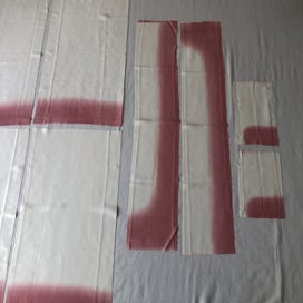 Listing 4 of 11 for Vintage Japanese Ombre Silk Kimono Lining Fabric Pieces Cream Pink